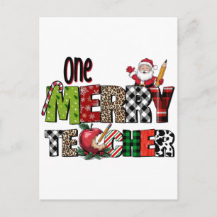 Teacher Gift   One Merry Teacher Invitation Postcard
