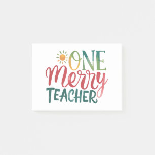 Teacher Gift One Merry Teacher Post-it Notes