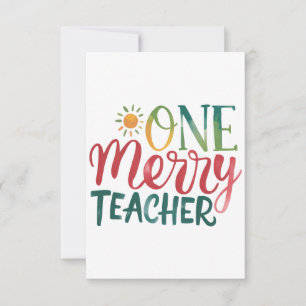 Teacher Gift One Merry Teacher RSVP Card