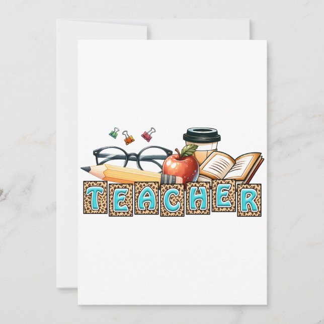 Teacher Gift | Pencil Teacher Invitation (Front)