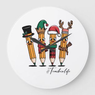 Teacher Gift   Pencil Teacher Life Large Clock