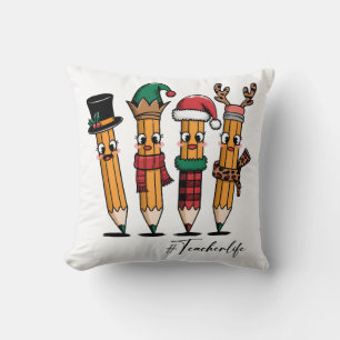 Teacher Gift Pencil Teacher Life Throw Pillow