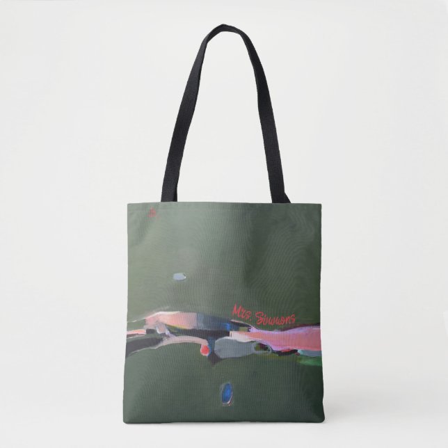 Teacher Gift Personalized Abstract Art Painting Tote Bag (Front)