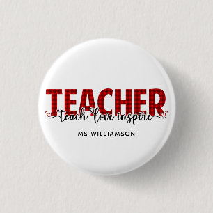 Teacher Gift Personalized Teacher  1 Inch Round Button