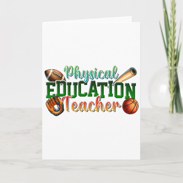 Teacher Gift | Physical Education Teacher Card (Front)