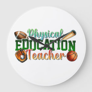 Teacher Gift Physical Education Teacher Large Clock