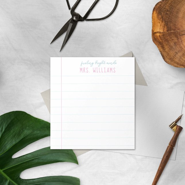 Teacher Gift Preppy Lined Paper Notepad (Creator Uploaded)
