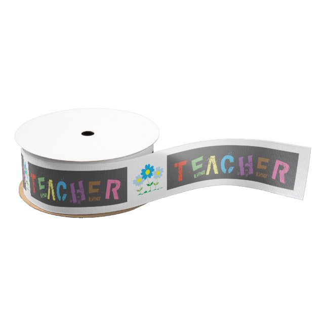 Teacher Gift Ribbon 1.5" Width | 10 Yard Spool Grosgrain Ribbon (Spool)