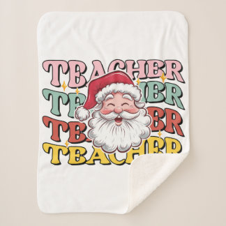 Teacher Gift | Santa Teacher Sherpa Blanket