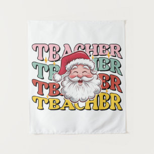 Teacher Gift Santa Teacher Tapestry