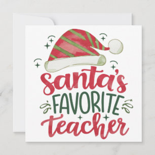Teacher Gift   Santa's Favourite Teacher Invitation