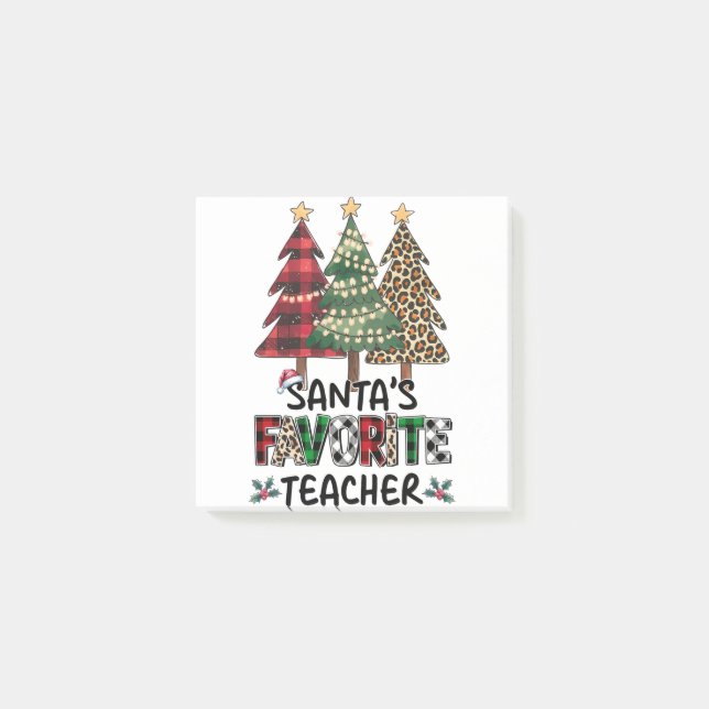 Teacher Gift | Santa's Favourite Teacher Post-it Notes (Front)