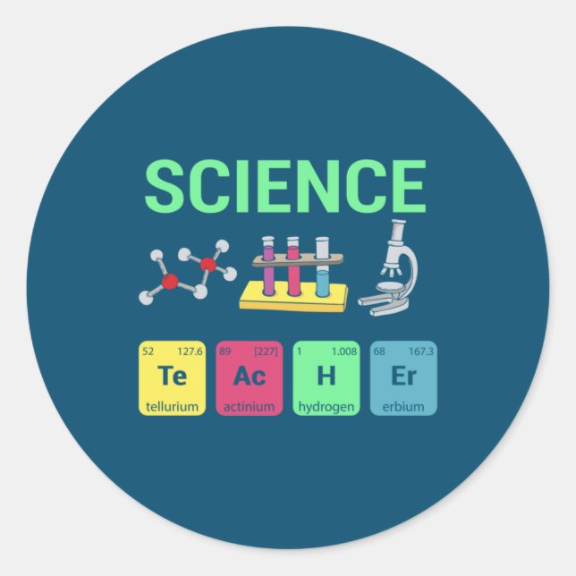 Teacher Gift Science Teacher Definition Classic Round Sticker (Front)