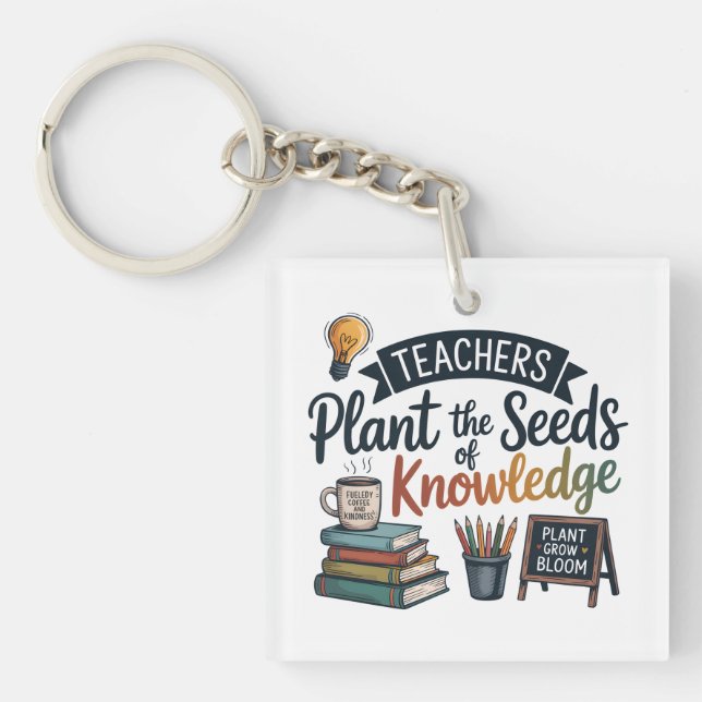 Teacher Gift Sublimation Design, Back to School  Keychain (Front)