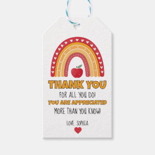 Teacher Gift Tag – Thank You Rainbow Design