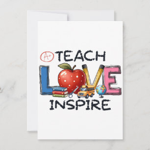 Teacher Gift Teach Love Inspire Card