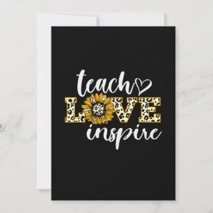 Teacher Gift Teach Love Inspire Leopard Holiday Card