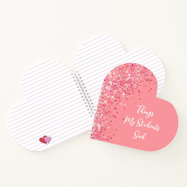 Teacher Gift Teacher Appreciation Gift Heart Notebook (Inside)