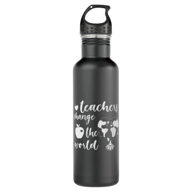 Teacher Gift Teachers Change The World 710 Ml Water Bottle (Front)