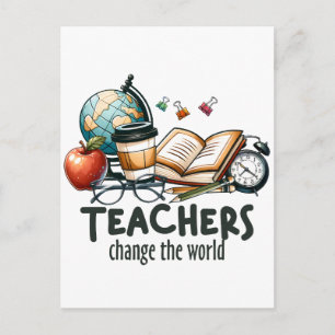 Teacher Gift   Teachers Change The World Postcard