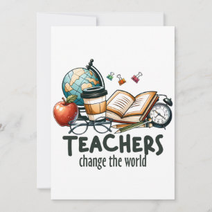 Teacher Gift Teachers Change The World Thank You Card