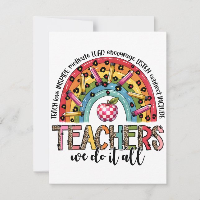 Teacher Gift | Teachers We Do It All Card (Front)