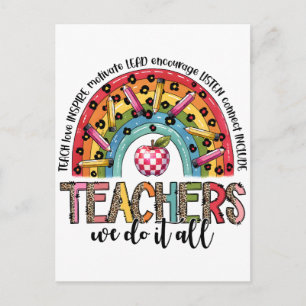 Teacher Gift   Teachers We Do It All Holiday Postcard