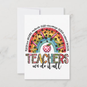 Teacher Gift Teachers We Do It All Thank You Card