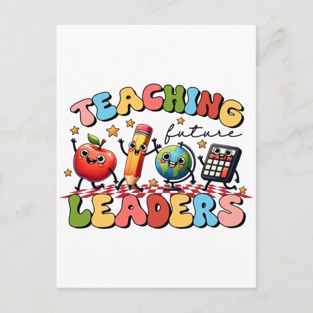 Teacher Gift | Teaching Future Leaders Announcement Postcard (Front)