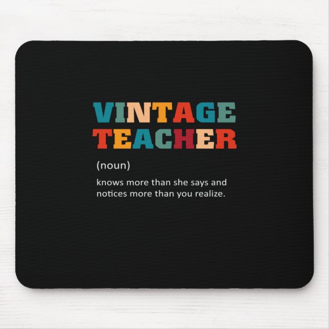 Teacher Gift Vintage Teacher Mouse Pad (Front)