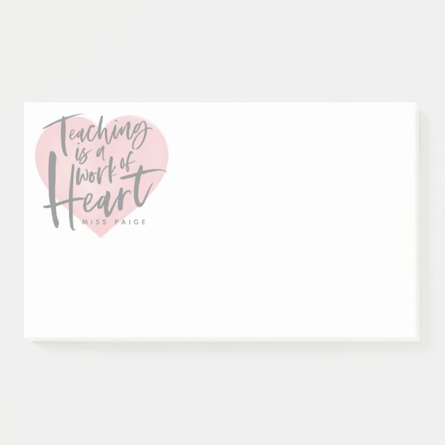 Teacher gift watercolor heart post-it notes (Front)