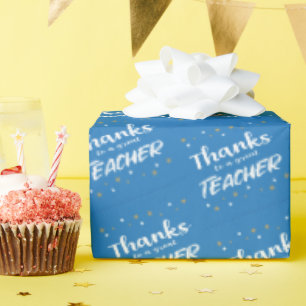 Teacher Gift with Stars Wrapping Paper