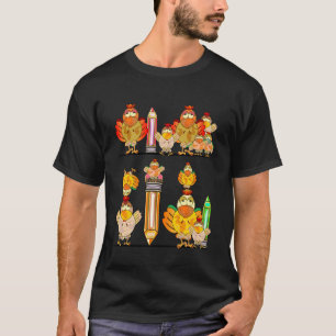 Teacher Girls Boys Funny Chicken COOP Back to Scho T-Shirt