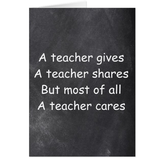 Teacher Gives Shares Cares Chalkboard Design (Front)