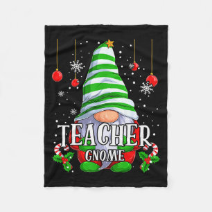 Teacher Gnome Christmas Pajamas Matching Family Gr Fleece Blanket