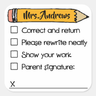 Teacher Grading Papers Student Art Teacher Art Gra Square Sticker