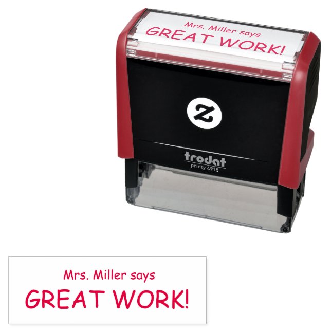Teacher grading stamp great work (In Situ)