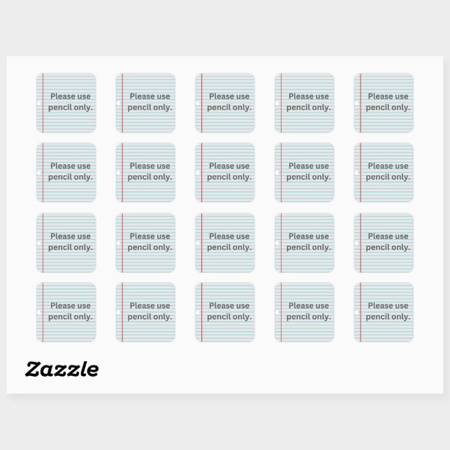 Teacher Grading Stickers - Pencil Only Lined Paper (Sheet)
