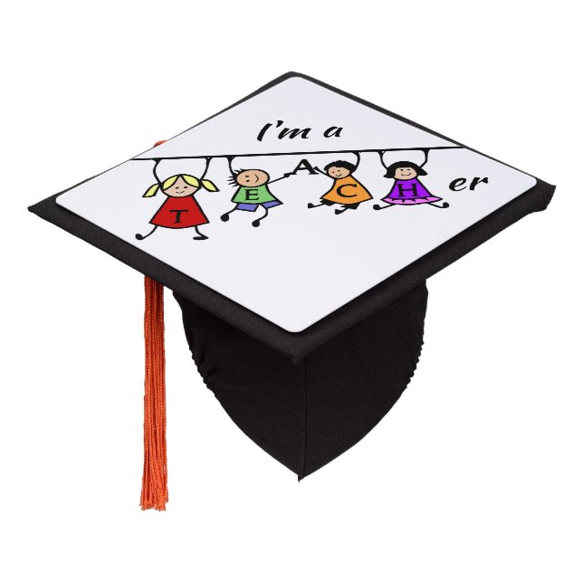 Teacher Graduation Inspirational Quote Graduation Cap Topper (Angled)