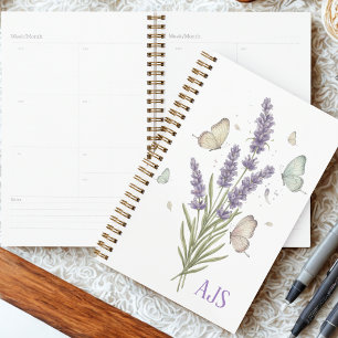 Teacher Graduation Lavender Butterfly Monogram Planner
