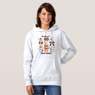 Teacher Halloween Coquette Bows and Reading Ghosts Hoodie