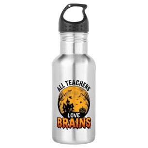 Teacher Halloween Love Brains Vintage Design_1 532 Ml Water Bottle