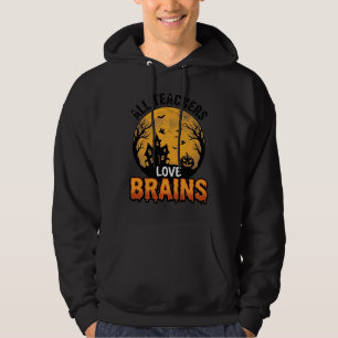 Teacher Halloween Love Brains Vintage Design_1 Hoodie