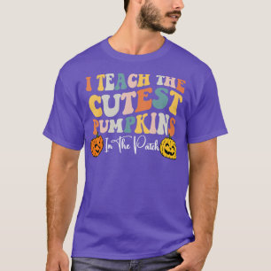 Teacher Halloween Pumpkin Retro Teacher Fall T-Shirt