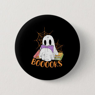 Teacher Halloween Shirt Ghost Teacher Book Library 2 Inch Round Button