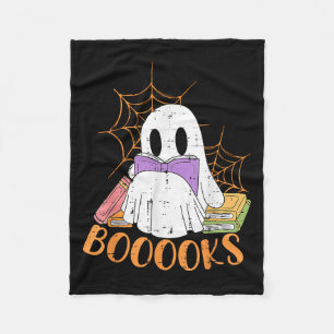 Teacher Halloween Shirt Ghost Teacher Book Library Fleece Blanket