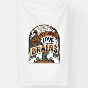 Teacher Halloween Shirt Teachers Love Brains_1 Banner
