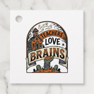 Teacher Halloween Shirt Teachers Love Brains_1 Favour Tags