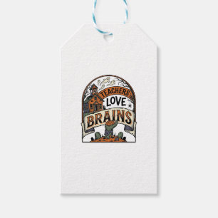 Teacher Halloween Shirt Teachers Love Brains_1 Gift Tags