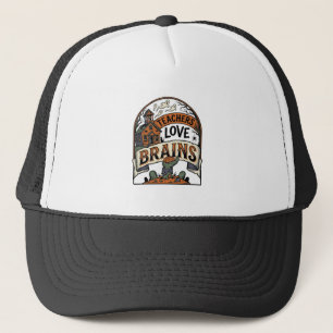 Teacher Halloween Shirt Teachers Love Brains_1 Trucker Hat